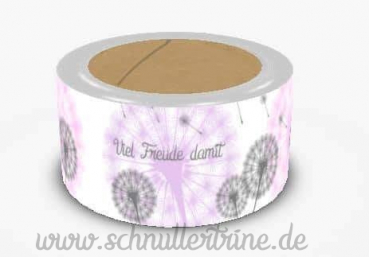 Klebeband Pusteblume_Viel_Freude_damit weiß/rosa 1 Stück